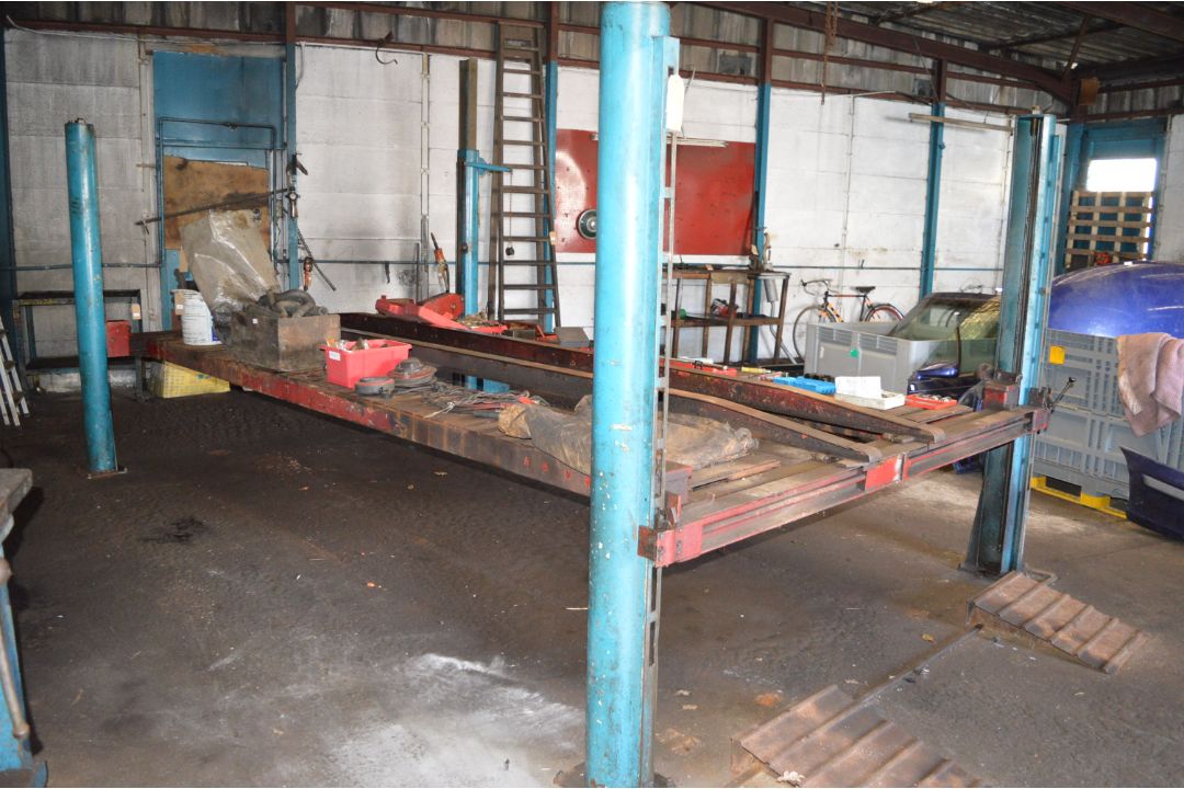 Bradbury Four Poster Ramp, 3ton Capacity, Model 735, Wheel Free, In Working Order, Post ~5x3m - Image 1 of 6
