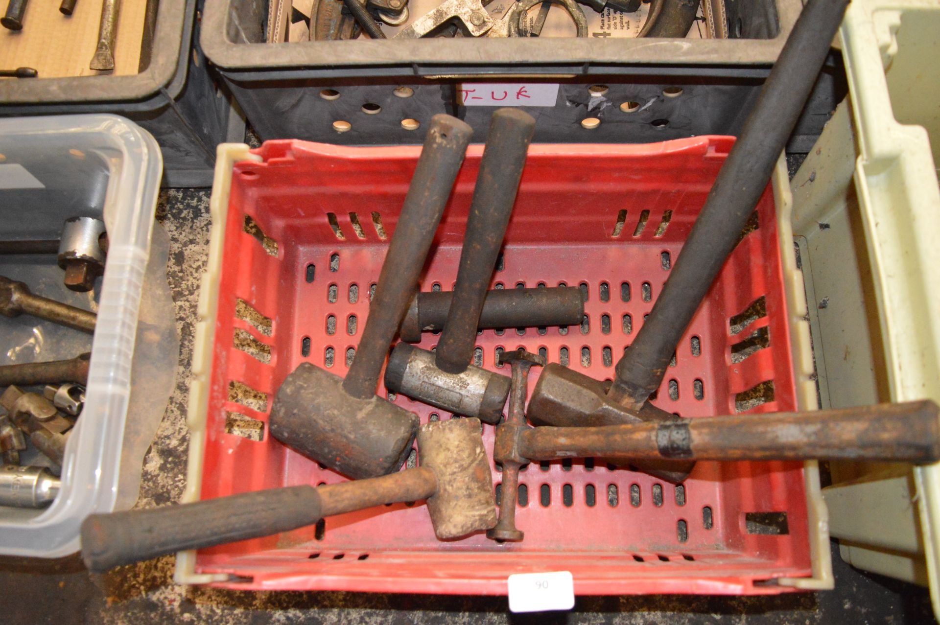 Tray Containing Various Hammers