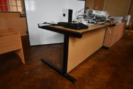 *Office Table with Light Oak Effect Top 160x80cm