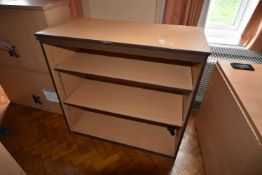 *Open Front Bookcase in Light Beech & Brown Finish 102x49cm x 100cm high