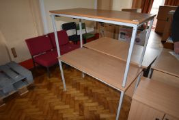 *Two Metal Framed School Tables