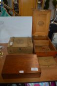 Wooden Cigar Boxes etc.