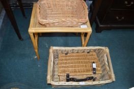 Three Mixed Baskets plus Bamboo Coffee Table