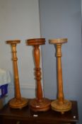 Three Turned Pine Plant Stands