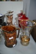 Glass Vases, Lidded Pots, and Candlesticks