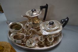 EPNS Tray and Tea Set