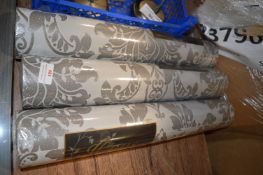 *Three 10m Rolls Charcoal Glitter Vinyl Wallpaper