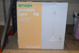 *One White & Wood Effect Pendant Light