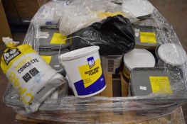 *Contents of Pallet to Include a Quantity of Post Mix Concrete, Pre Mix Plaster, Pothole Repair,