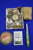 Vintage Keys, Pocket Watch, Playing Cards, etc.