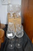 Cut Glass Lead Crystal Wine Glasses, etc. Includin