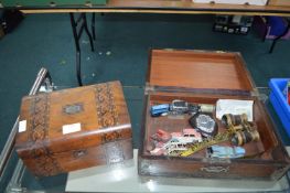 Two Victorian Inlaid Boxes (requires restoration)