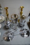 Gimble Mounted Oil Lamps, Candlesticks, etc.