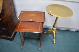 Two Nesting Tables, and a Gold Tripod