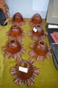 Seven Vintage Glass Lampshades