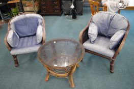 Bamboo Conservatory Suite Comprising Two Armchairs