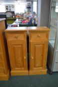 Pair of Solid Pine Cupboard with Single Drawers