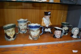 Hull Kingston Pottery Character Jugs and a Toby Ju