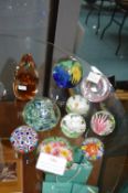 Ten Glass Paperweights