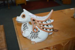 1970's Shelf Pottery Dragon Lamp