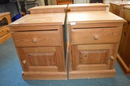 Pair of Solid Pine Bedside Cabinet with Single Dra