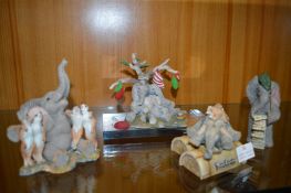 Four Tuskers Elephant Figures