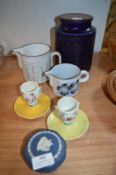 Hornsea Pottery Biscuit Barrel and Jugs etc.