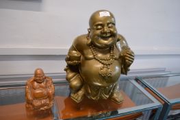 Pair of Chinese Smiling Buddha Figures