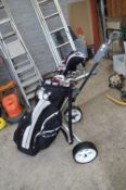 Golf Trolley with Bag and Assorted Clubs