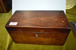 Antique Mahogany Tea Caddy and Sewing Accessories