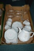 German Part Tea Set Melodica Design plus Four Wine