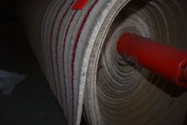 4m wide Roll of Beige & Red Stripped Carpet