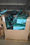 Pallet Containing a Quantity of Lawnmowers, Strimmers, etc. (salvage)