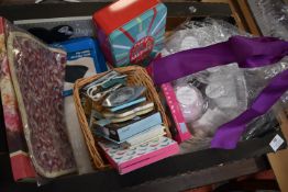 Tray of Assorted Toiletries, Cups, Keyrings, etc.