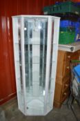 Glazed Corner Display Cabinet with Light