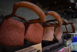 Two Pairs of Wooden Chairs with Upholstered Seats