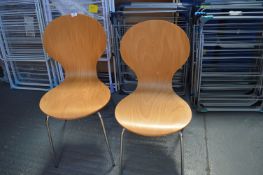 Two Stackable Wooden Chairs