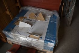 Sixteen Boxes of 20 Acoustic Vinyl Tiles in Light Brown Crazed Effect 50x50cm