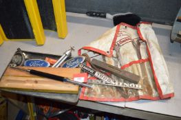 Ford Badges, Mini Badges, Dunlop Tyre Pressure Gauge, Part Set of Spanners, etc.