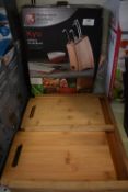 Richardson Sheffield Kyu 5pc Knife Block Set, and a Cutting Board Set