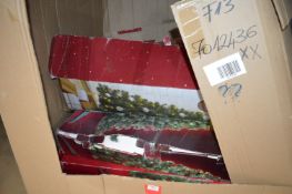 Pallet of Christmas Trees and a Crate of Feet