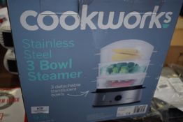 Stainless Steel Three Bowl Steamer
