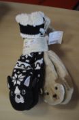*Two Pairs of Jane & Bleecker Dog Design Slipper Socks