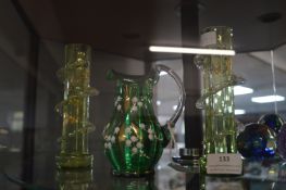 Two Decorative Victorian Vases and a Jug