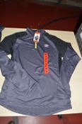 *Umbro Long Sleeve Half-Zip Sports Top in Black, Grey & Lime Size: M