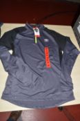 *Umbro Long Sleeve Half-Zip Sports Top in Black, Grey & Lime Size: M
