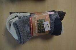 *Four Pairs of Green Treat Outdoor Socks Size: 4-8