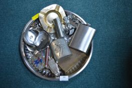 Tray of Metal Collectibles Including Penknives, Hi