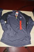 *Umbro Long Sleeve Half-Zip Sports Top in Black, Grey & Lime Size: M