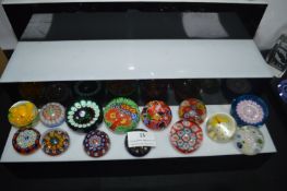 Fourteen Small Glass Paperweight